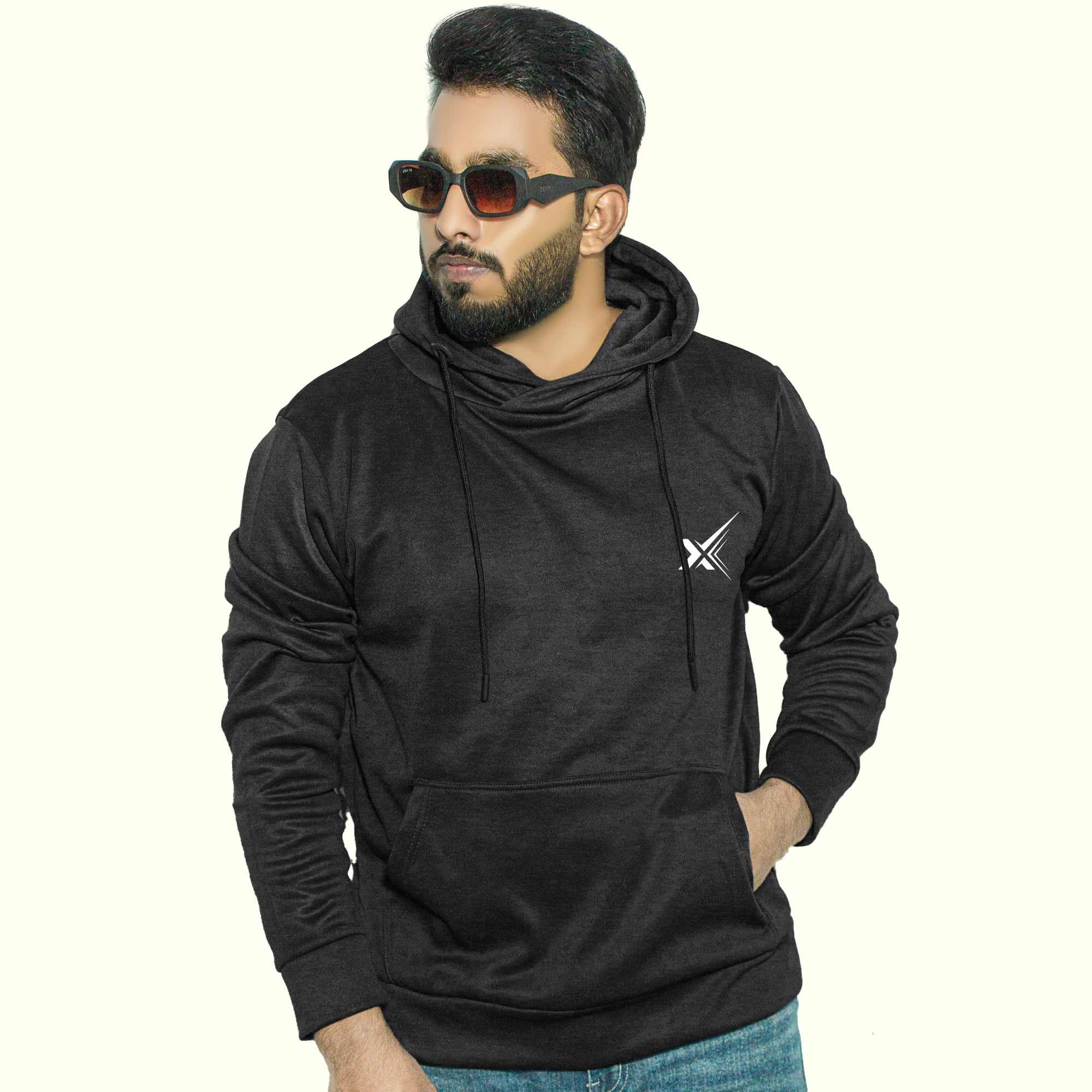 Cross edge premium pullover hoodie