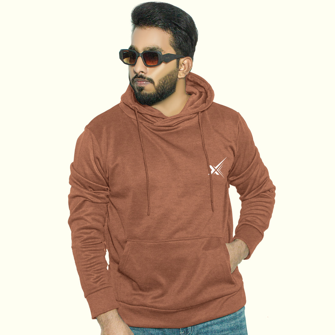 Cross edge premium pullover hoodie