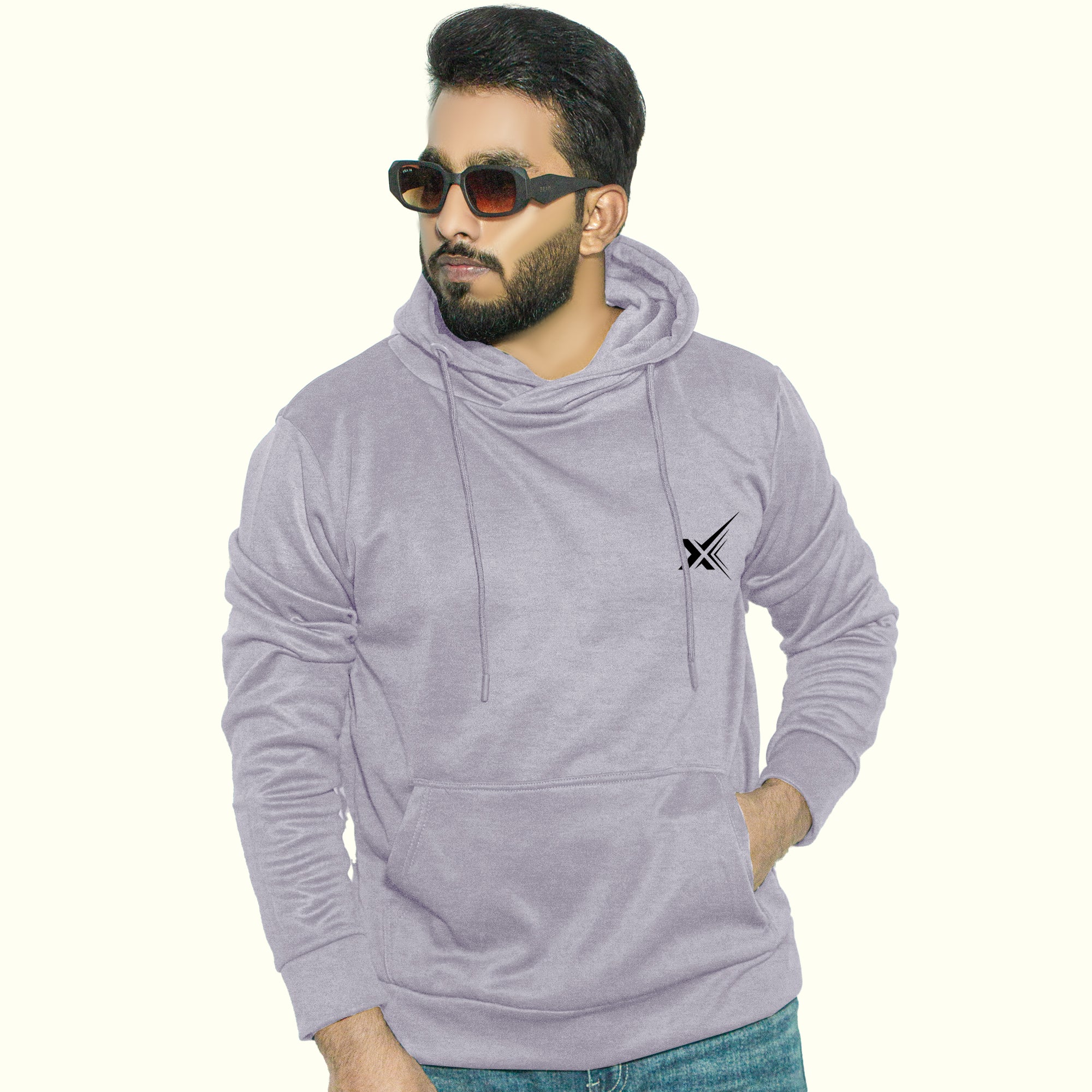 Cross edge premium pullover hoodie