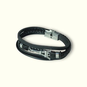 CrossEdge Men’s Stainless Steel Bracelet – Rugged Elegance