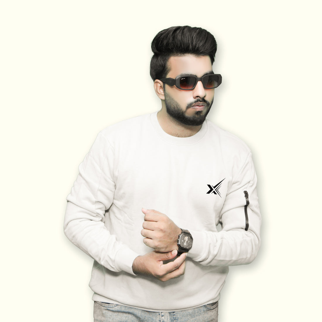 Cross edge premium sweat shirt