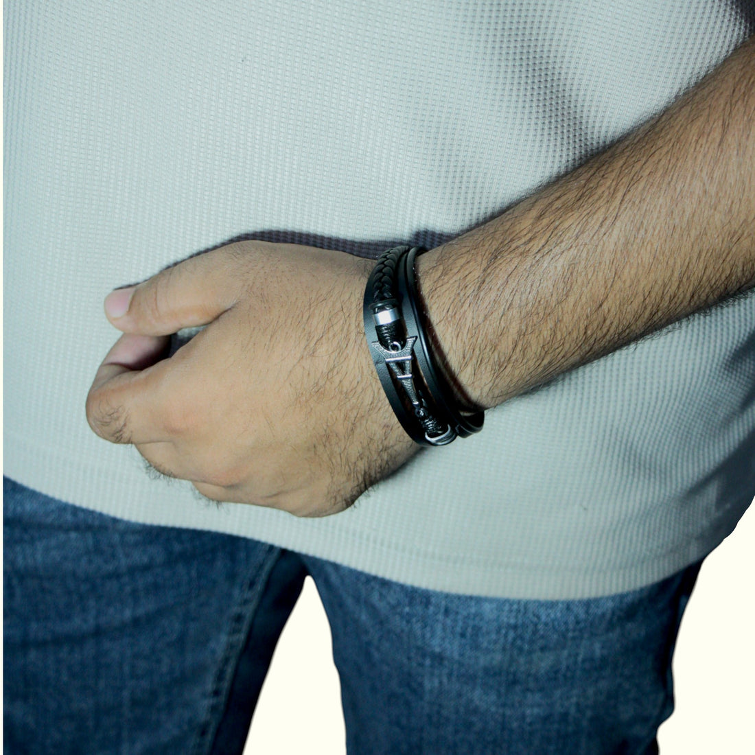 CrossEdge Men’s Stainless Steel Bracelet – Rugged Elegance