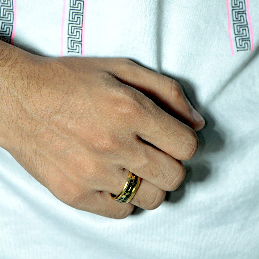 CrossEdge Premium Men’s Ring – Sleek Stainless Steel Finish