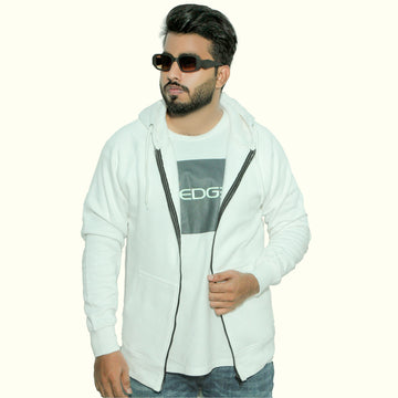 Cross edge premium zipper pullover hoodie